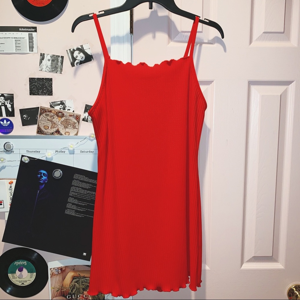 Red Mini Dress ~ Lettuce Edge